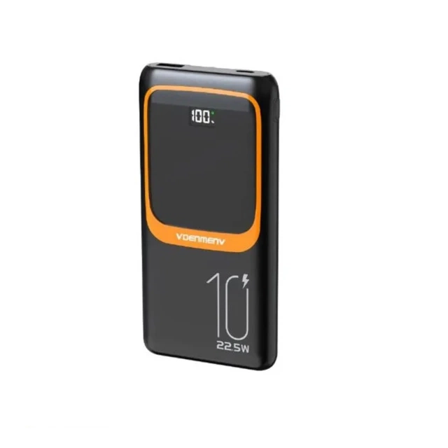 Power bank Denmen DP29 10000Mah 22.5W/1xTypeC/1x USB-A/type C kabal/lighting kabal/crni