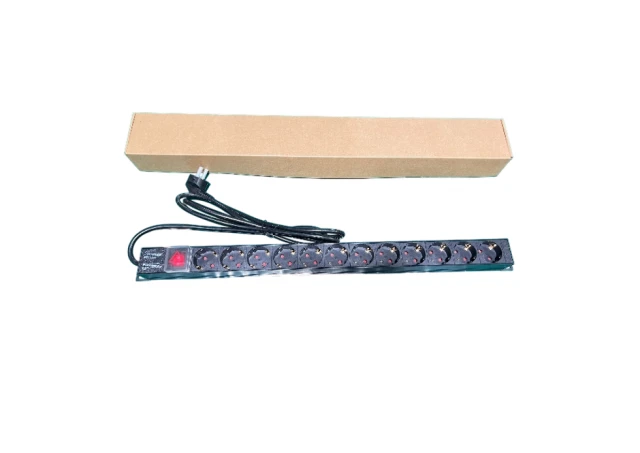 Exeshop Razvodni PDU panel za rack 19 in, sa 12 utičnih mesta, kabl 2m (aluminijum)