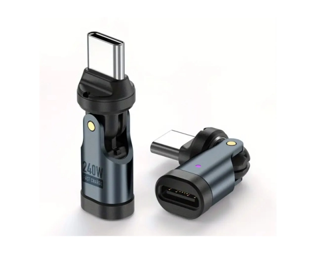 Rotirajuci USB-C (M/Ž) adapter, 240W,480Mbps, 540 stepeni rotacije 
