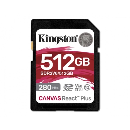 SD Card 512GB Kingston SDR2V6/512GB class 10 HD/2K/4K 280Mbs/150MBs