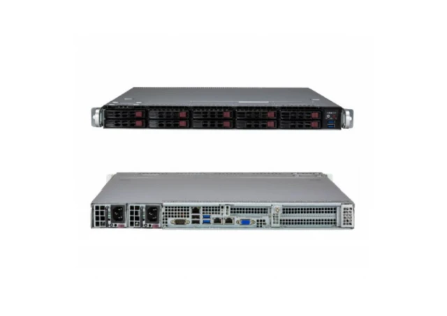 Supermicro Server AS-111E-WR, Silver 4510, 2x 16GB DDR5, 480GB Boot M.2 NVMe, IPMI BMC, 2x 1GbE BaseT LoM, LSI MegaRAID 9560-8i, 8-Port Int. 12Gb/s, 860W Redundant Ti, TPM, Bezel, QR Rails Set, 3YR Warranty