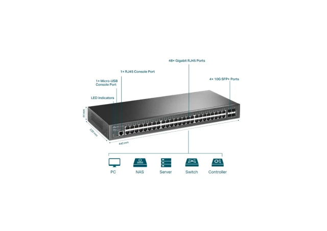 TP-LINK SG3452X 48-port Gigabit Uprav.switch 4 10GE 