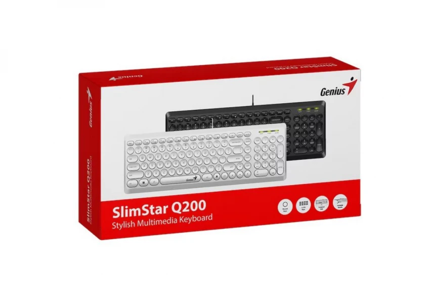 GENIUS Slimstar Q200 USB YU bela tastatura 