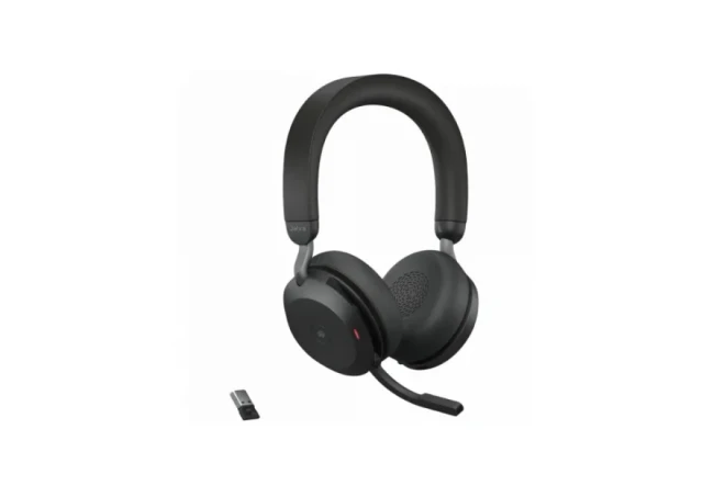 JABRA EVOLVE2 75, Link380c MS Stereo Black, EVOLVE2 75 headset Black MS, Link 380 BT adapter USB-C MS,1.2m USB-C to USB-C cable, carry pouch, warranty and warning (safety leaflets)