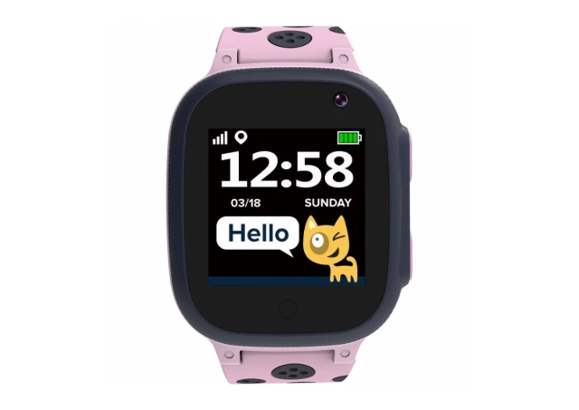 CANYON Sandy KW-34, Kids smartwatch, 1.44 inch colorful screen, GPS function, Nano SIM card, 32+32MB, GSM(850/900/1800/1900MHz), 400mAh battery, compatibility with iOS and android, Pink, host: 52.9*40.3*14.8mm, strap: 230*20mm, 42g