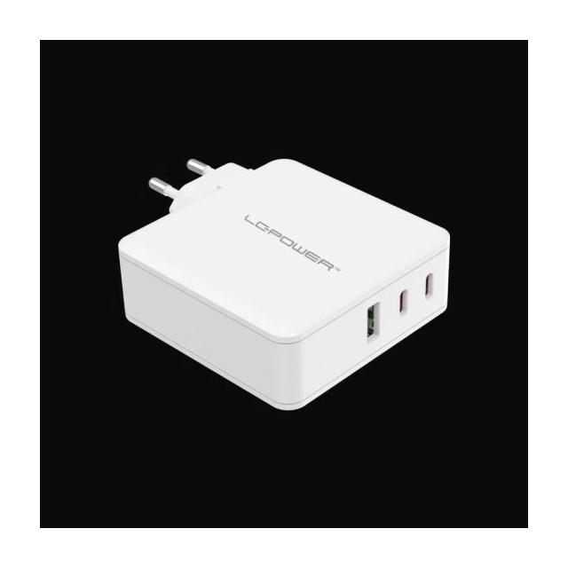 Adapter LC Power LC-GAN-100  USB GaN Technology charger 2xUSB-C, 1xUSB-A 15-100W