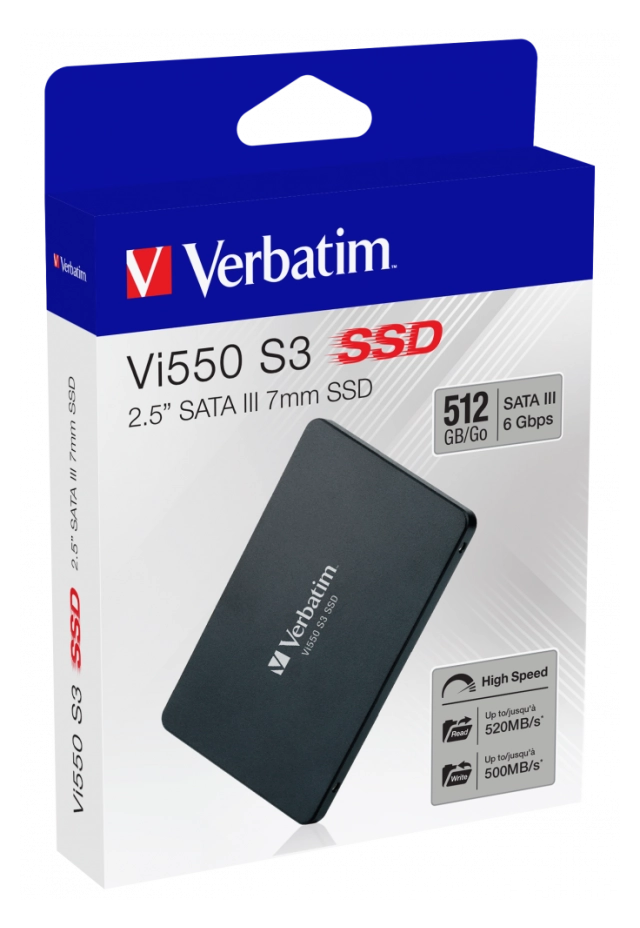 SSD 2.5" SATA Verbatim Vi550 S3 512GB 520MB/s 500MB/s