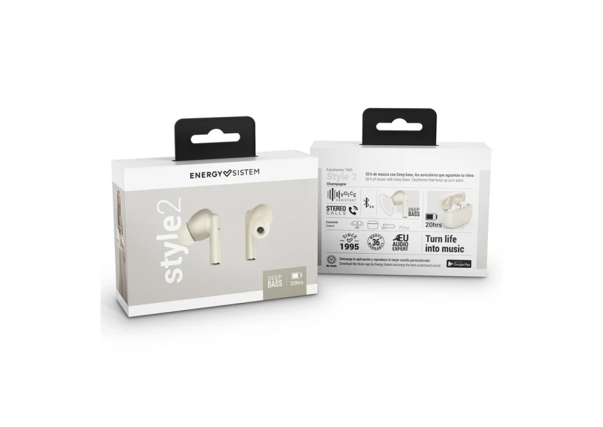 ENERGY SISTEM Style 2 Champagne True Wireless krem bubice 