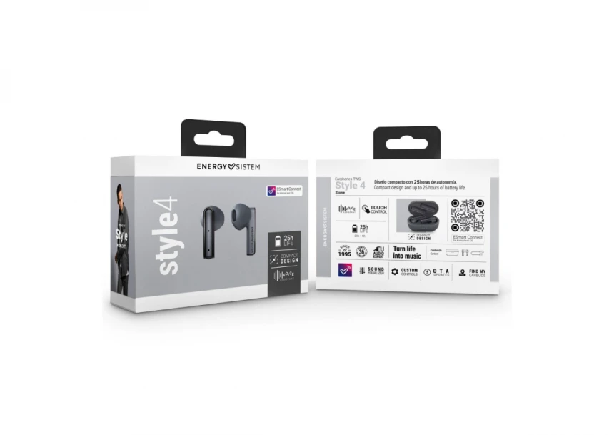 ENERGY SISTEM Style 4 Stone True Wireless crne bubice 