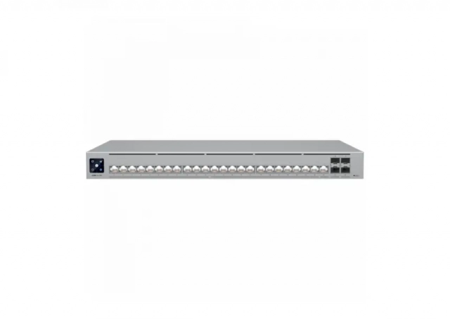 Ubiquiti Layer 3 Etherlighting switch USW-PRO-HD-24-EU, (22) 2.5 GbE, (2) 10 GbE ports, (4) 10G SFP+ ports. DC power backup ready