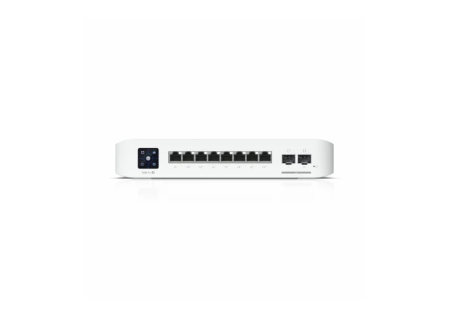 Ubiquiti USW-Pro-8-PoE-EU An 8-port, Layer 3 switch with PoE+ and PoE++ output.