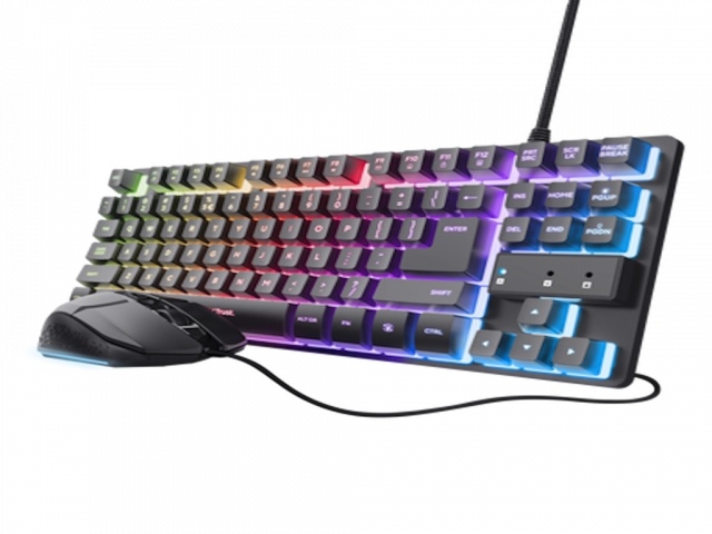 Tastatura+miš TRUST GXT 798 2-in-1 Gaming set/TKL/US/crna