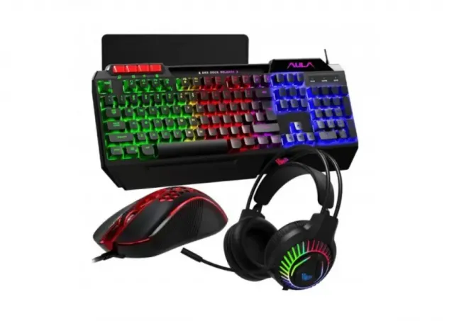 Tast+Mis+SLusalice+Podloga USB AULA T650 4u1