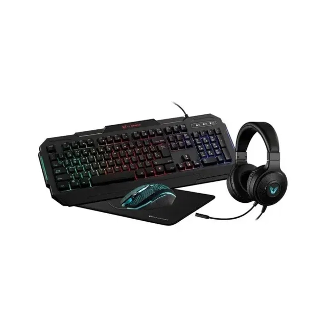 Volkano X Tastatura + miš + podloga + slušalice USB Volkano VX Herac VX-147-BKV3 US crna