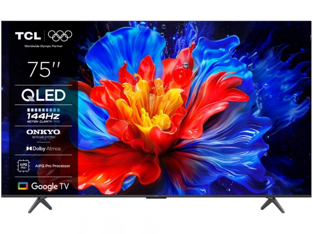 Televizor TCL 75P8K/QLED/75"/4K UHD/144Hz/Google TV/crna