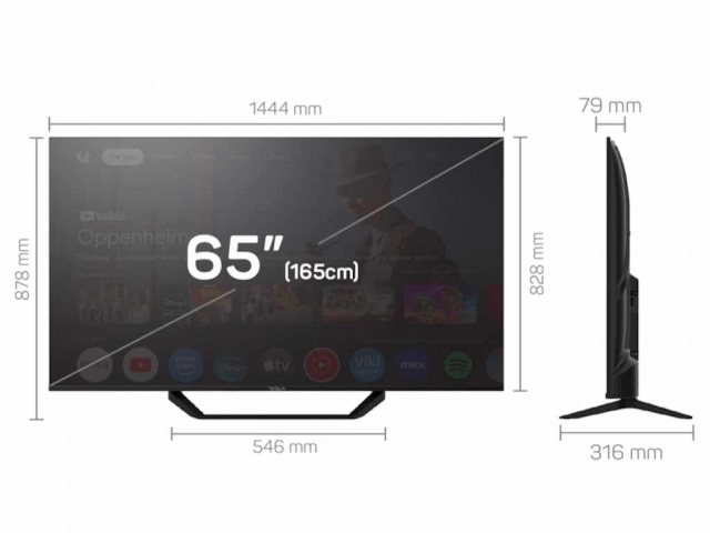 Televizor TESLA 65E655BUS/D-LED/65"/UHD/Smart/Google TV/crna