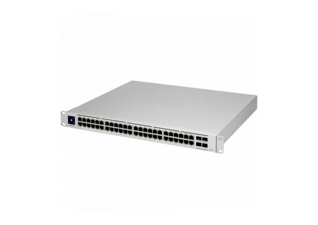 Ubiquiti Layer 3 switch with (48) GbE RJ45 ports and (4) 10G SFP+ ports.
