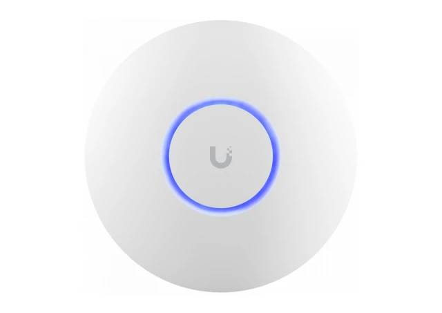 UBIQUITI U6+, WiFi 6, 4 spatial streams, 140 m² (1,500 ft²) coverage, 300+ connected devices, Powered using PoE, GbE uplink.