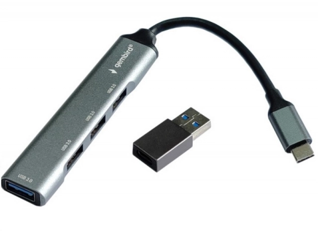UHB-U3P4-05 HUB Type-C+A to 4*USB3.0 Aluminum