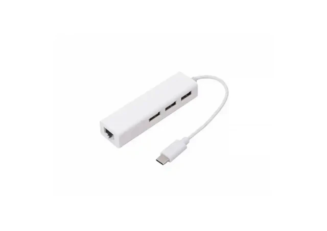 USB adapter-koverter TIP C - 3xUSB 3.0+RJ45 Linkom