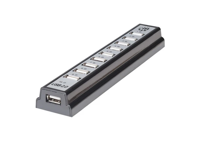 USB HUB 10port Manhattan 161572 2.0/480Mbps/Crni