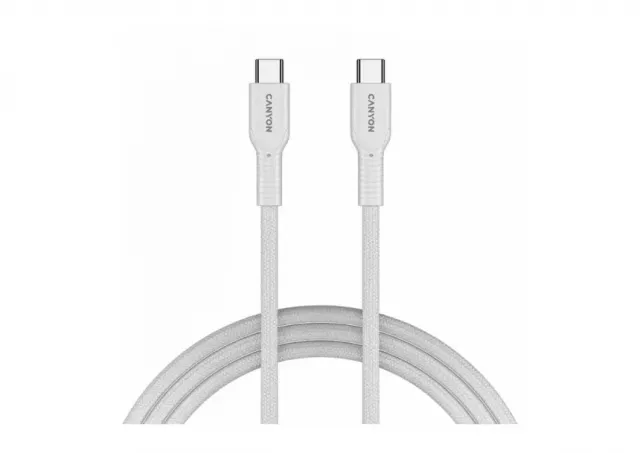 CANYON cable OnWire 60CL C-C 60W COLOR Braided 1m White