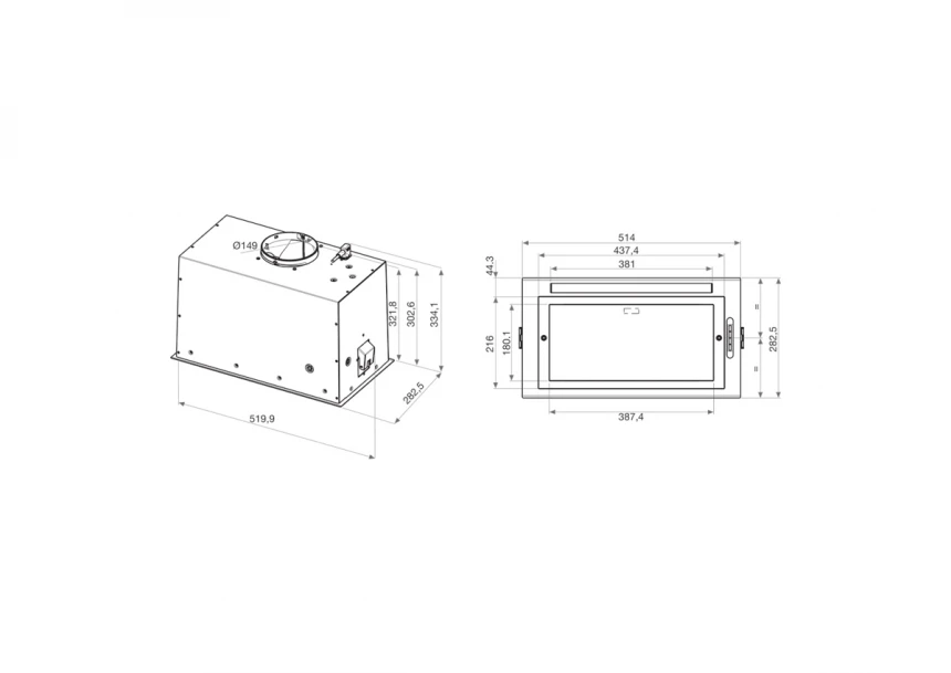 WHIRLPOOL WCT3 63F L ugradni aspirator 