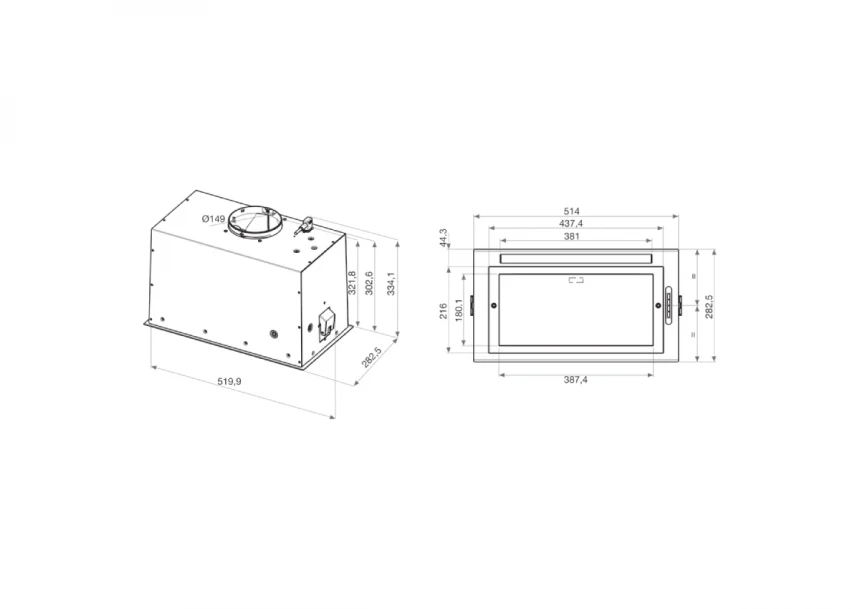 WHIRLPOOL WCT3 63F LTX ugradni aspirator 