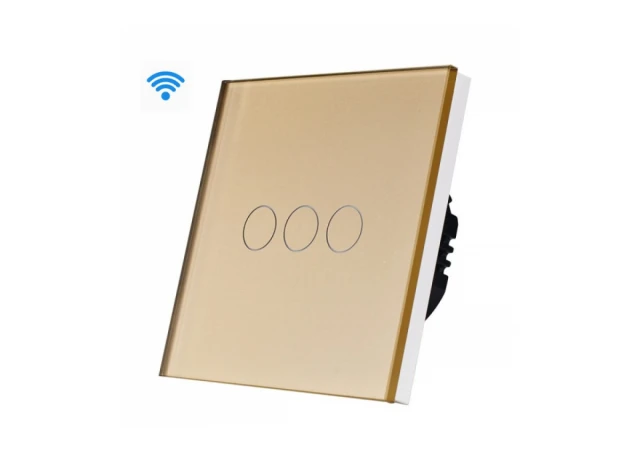 Exeshop Wi-Fi pametni prekidač 3G TUYA Zlatni NN (WIFI TOUCH SWITCH)