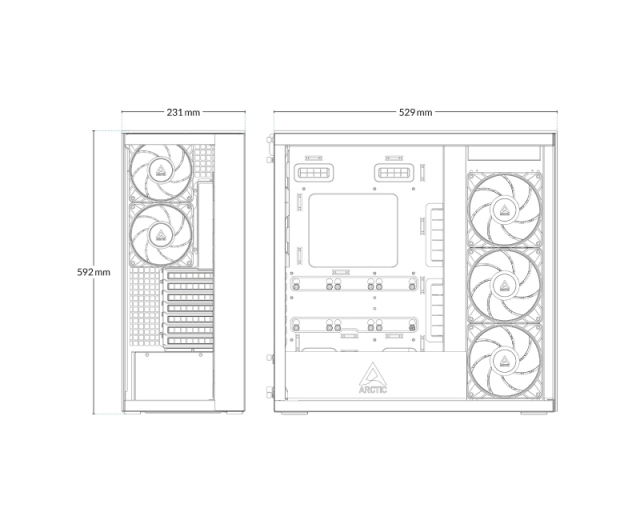 Arctic Xtender VG gaming kućište belo ACPCC00017A