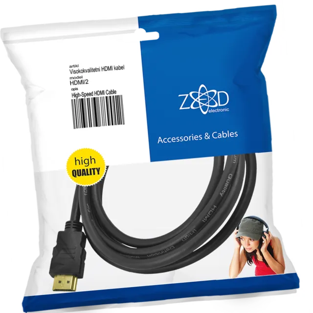 ZED electronic HDMI kabl, 2.0 met - HDMI/2