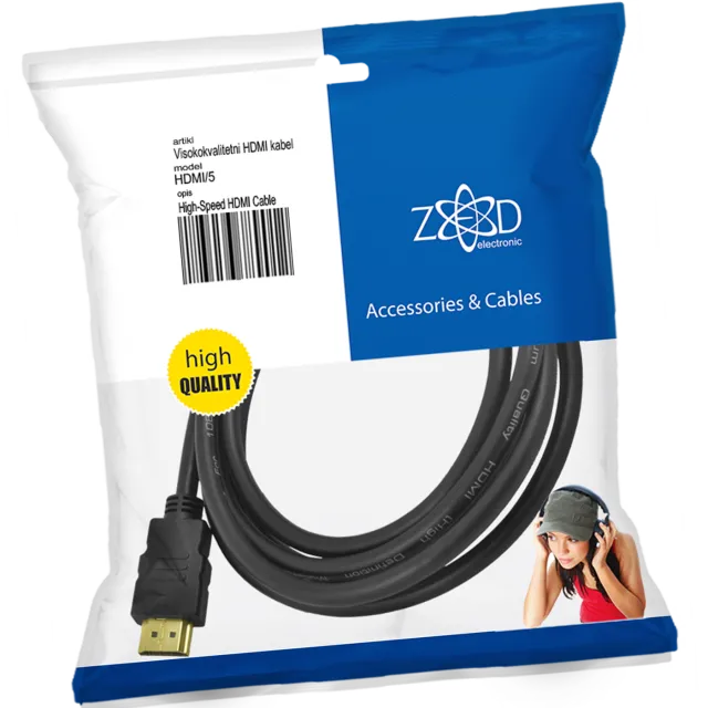 ZED electronic HDMI kabl, 5.0 met, ver. 1.4 - HDMI/5