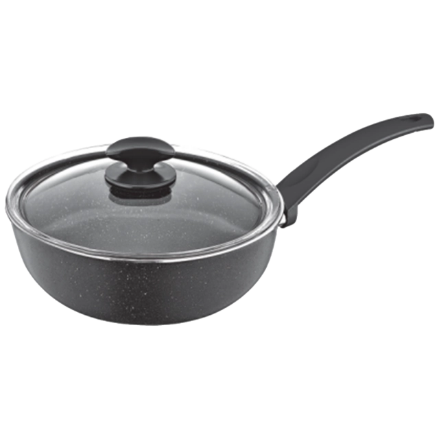 Zilan Tiganj duboki sa staklenim poklopcem, granit, 24 cm - ZLN2065