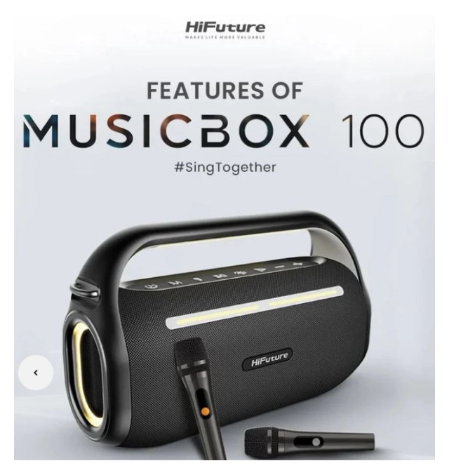 Zvučnici HiFuture MusicBox 100 70W bluetooth + 2 mikrofona, crni