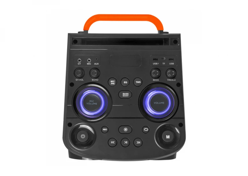 Zvucnik Mikado MD-103KP 200W, 12V 14000mAh USB, Bluetooth, micro SD crni